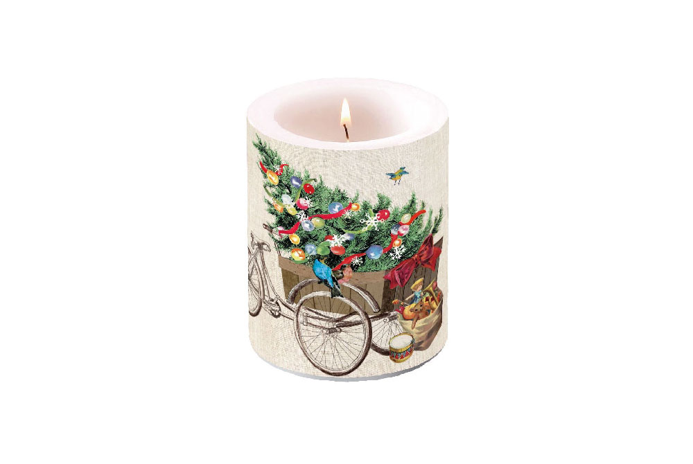 Christmas Bicycle Candle