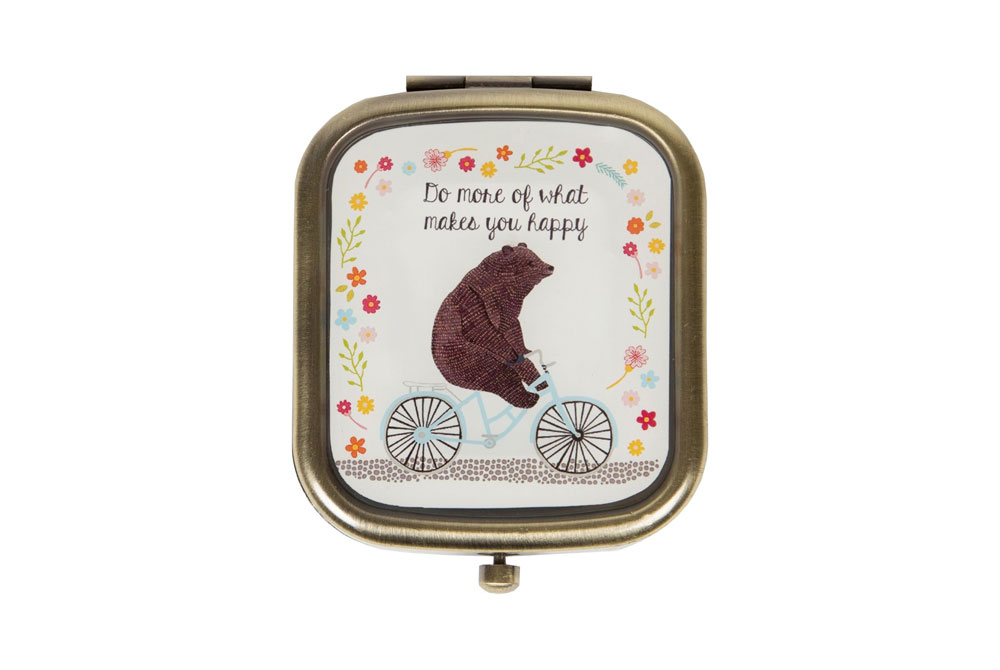 Bear on a Bicycle Compact Mirror