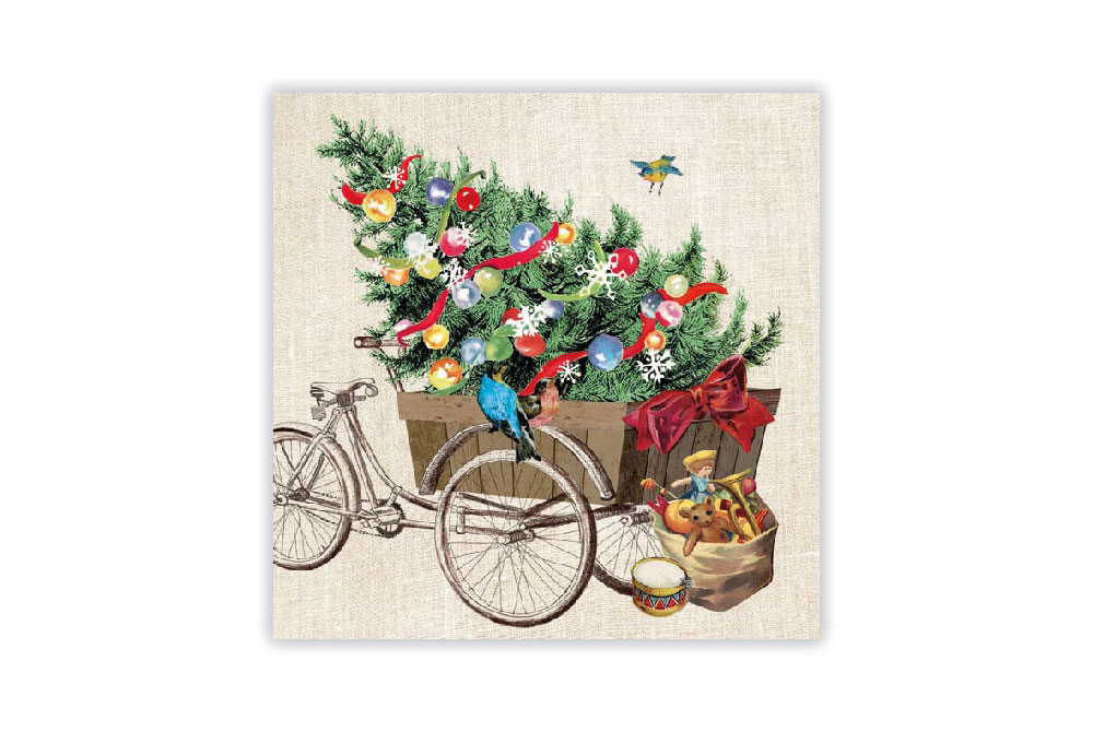 Christmas Bicycle Napkins