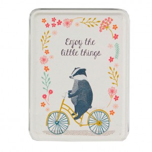 Badger on a Bicycle Tin