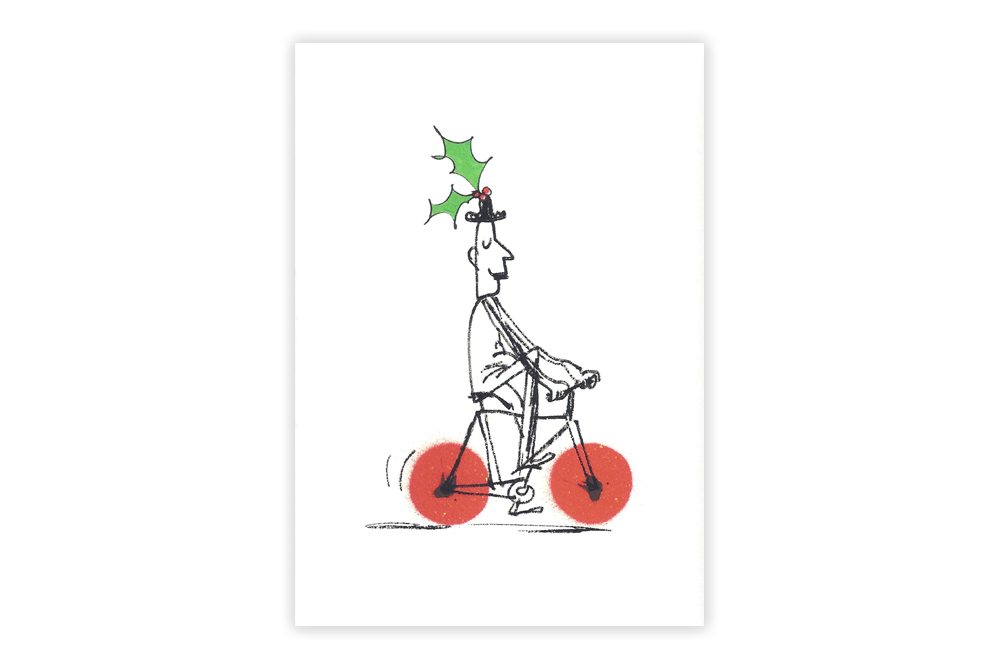 Hotwheels Holly Bicycle Christmas Card – Simon Spilsbury