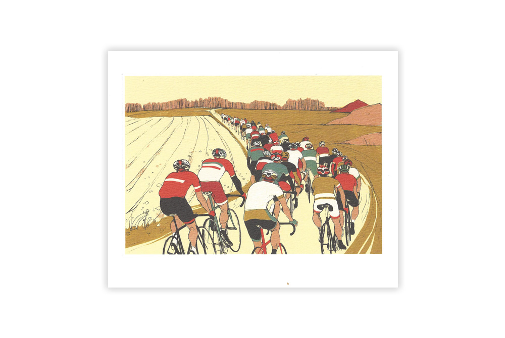 Chasing On Bicycle Greeting Card by Eliza Southwood