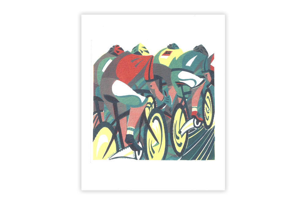 Peloton Bicycle Greeting Card by Paul Cleden