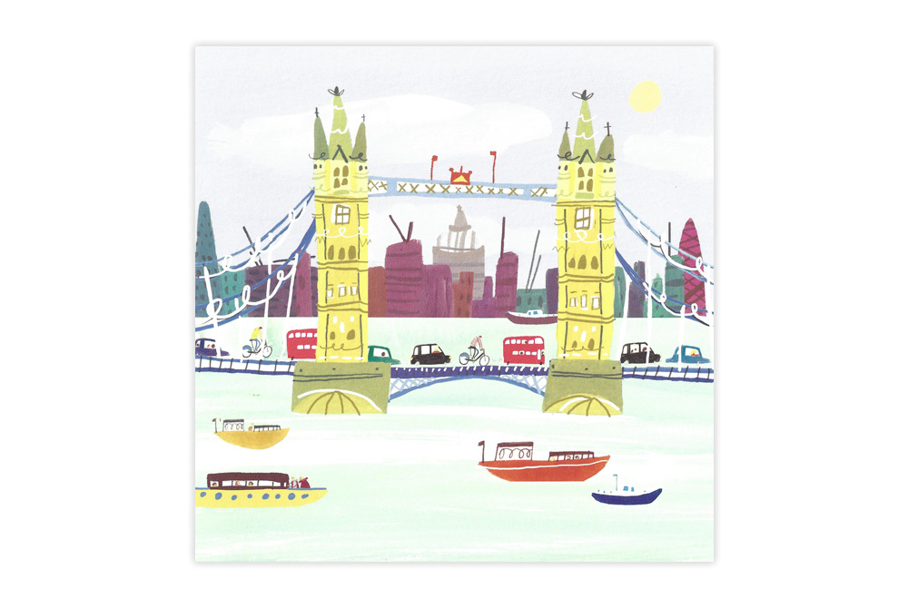 Tower Bridge Bicycle Greeting Card