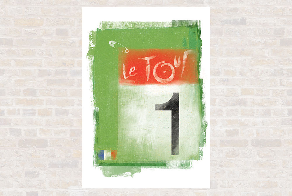 Green Jersey Cycling Print by Gareth Llewhellin