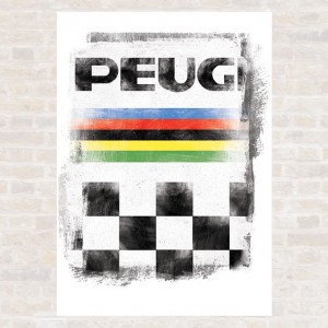 Peugeot Cycling Print by Gareth Llewhellin