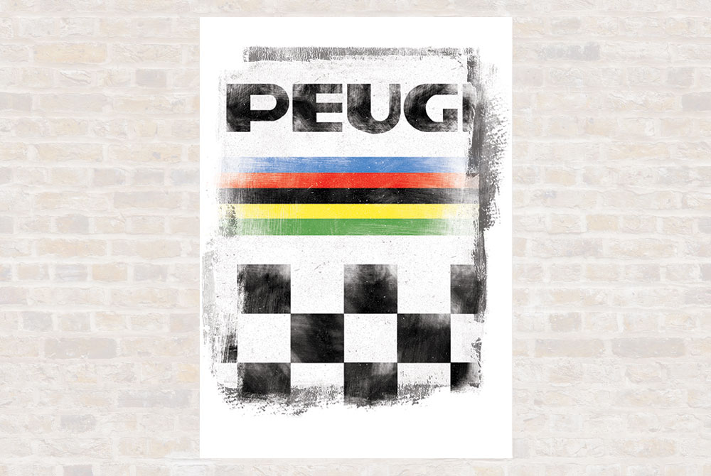 Peugeot Cycling Print by Gareth Llewhellin