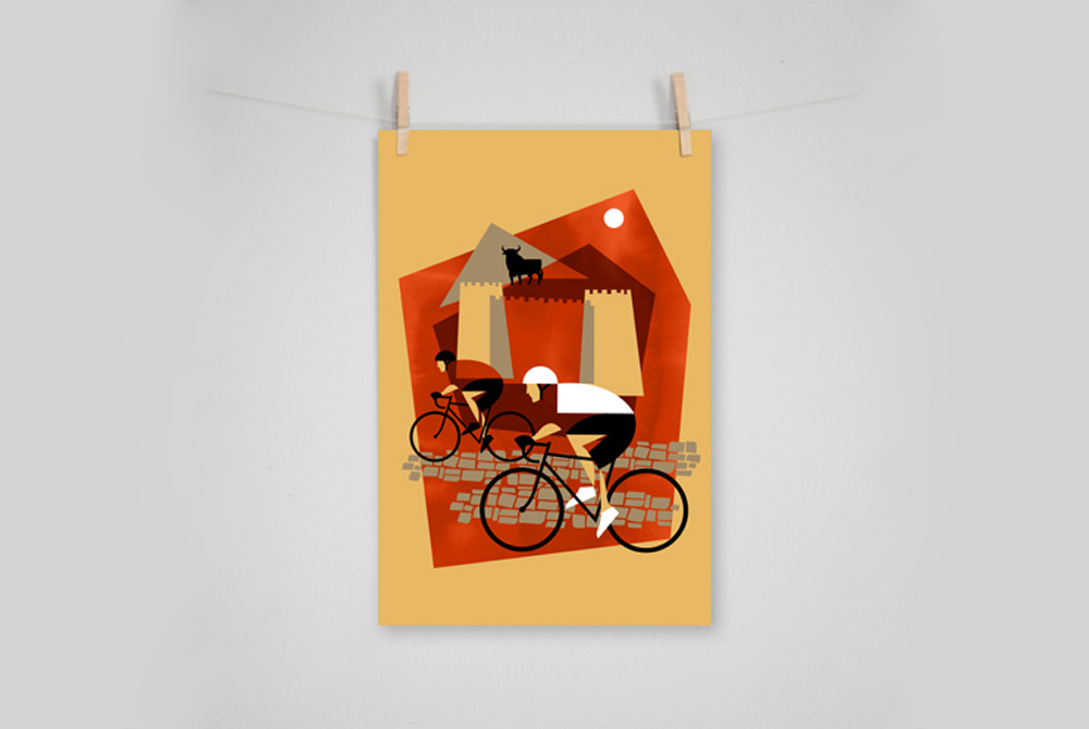 Vuelta A Espana Cycling Print by Eleanor Grosch