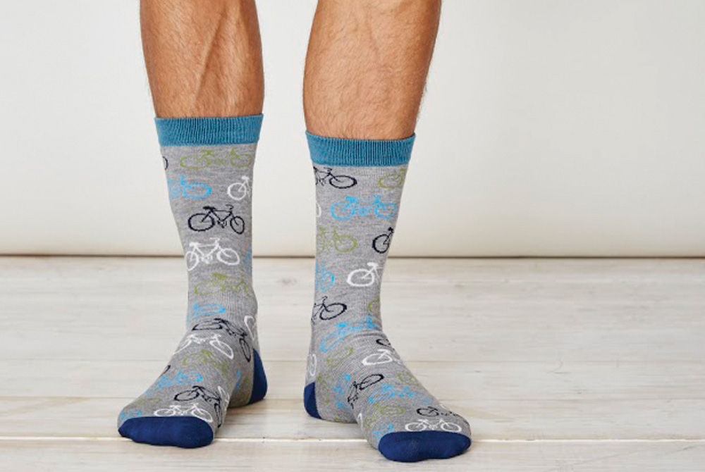 Men's Bamboo Bicycle Socks - Grey Marl | CycleMiles