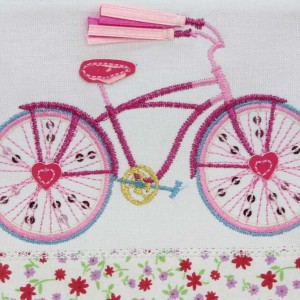 Embroidered Bicycle Pencil Case