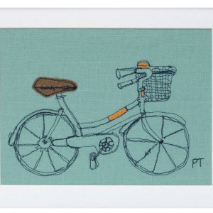 Poppy Treffry Embroidered Bicycle Print