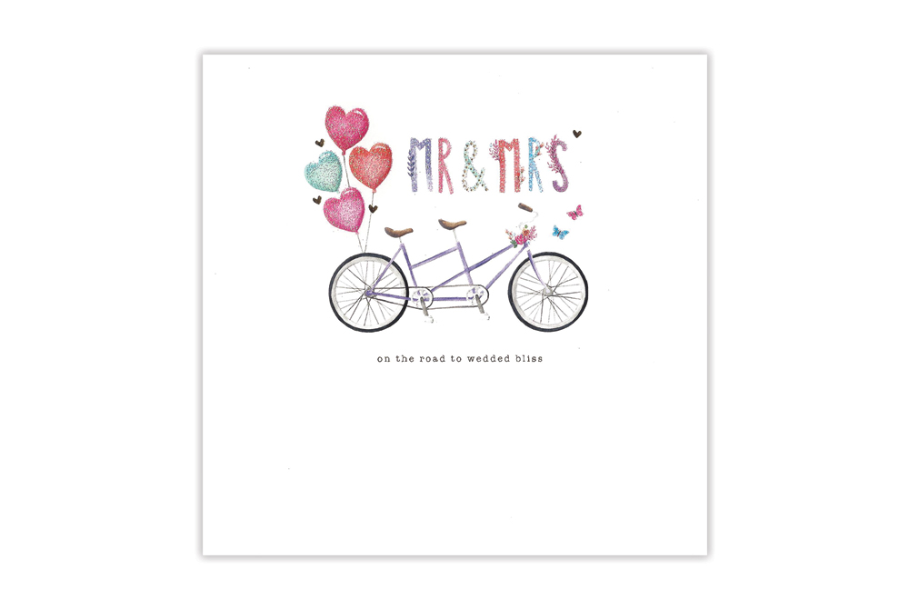 Mr and Mrs Tandem Wedding Card