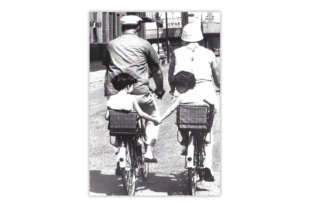 Holding Hands Bicycle Greeting Card