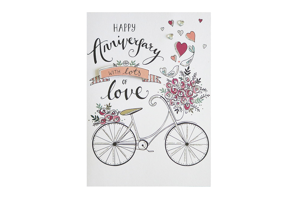 With Lots of Love Bicycle Anniversary Card