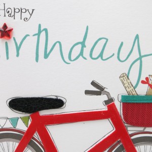 Dog in a Basket Bicycle Birthday Card