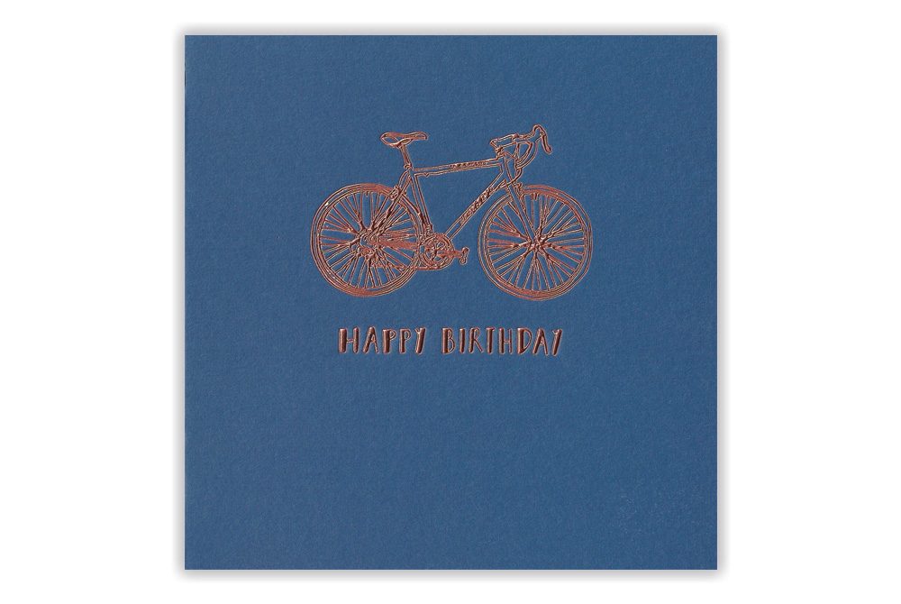 Copper Racing Bicycle Birthday Card