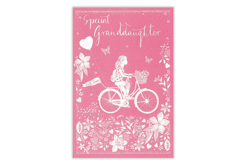 Special GrandDaughter Bicycle Birthday Card