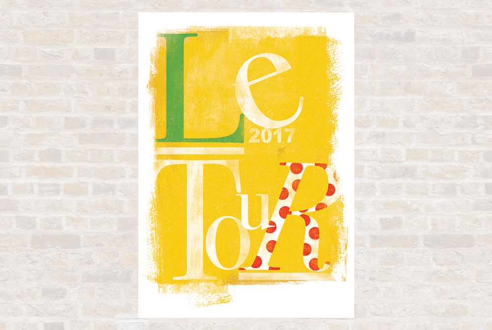 Le Tour 2017 Cycling Print by Gareth Llewhellin