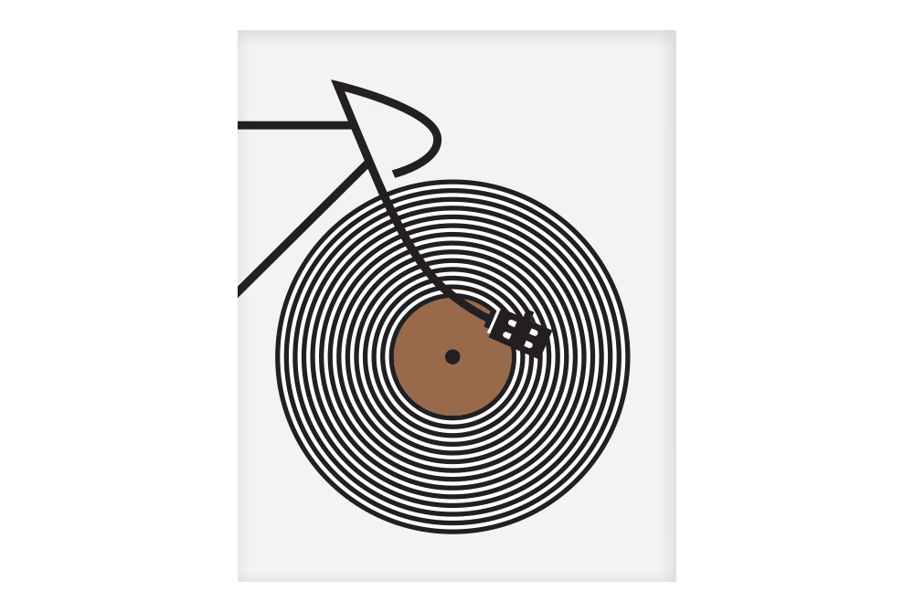 Copper Track Cyclist Cycling Poster by Rebecca J Kaye