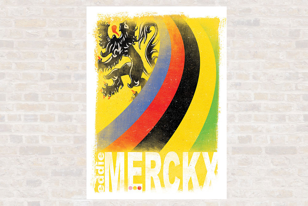 The Greats – Eddy Merckx Cycling Print by Gareth Llewhellin