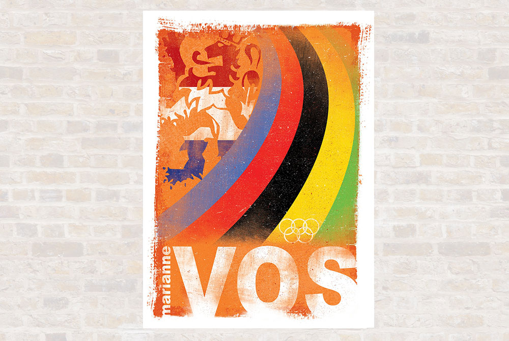 The Greats – Marianne Vos Cycling Print by Gareth Llewhellin