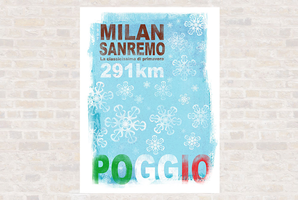 Milan SanRemo Cycling Print by Gareth Llewhellin