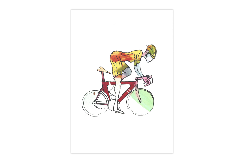 Woman Racer 49 Cycling Print – Simon Spilsbury