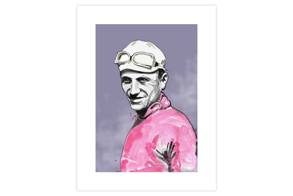 Alfredo Binda Cycling Print by Richard Long