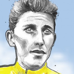Jacques Anquetil Cycling Print by Richard Long