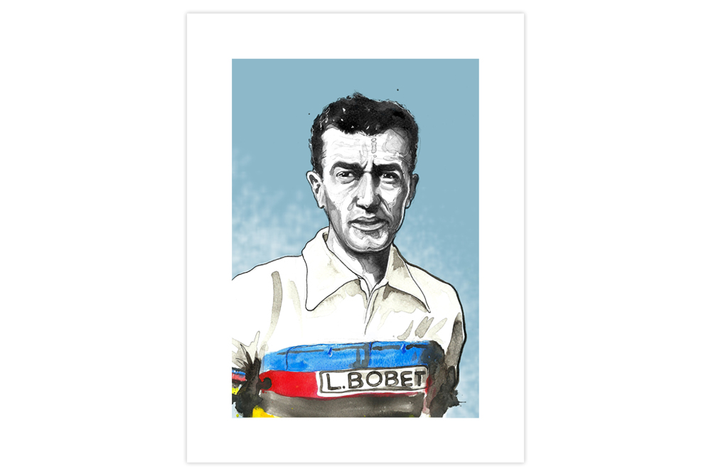 Louison Bobet Cycling Print by Richard Long