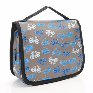 Grey Vintage Hanging Toiletry Bicycle Wash Bag