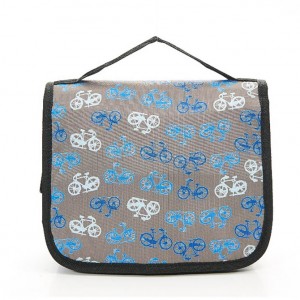 Grey Vintage Hanging Toiletry Bicycle Wash Bag