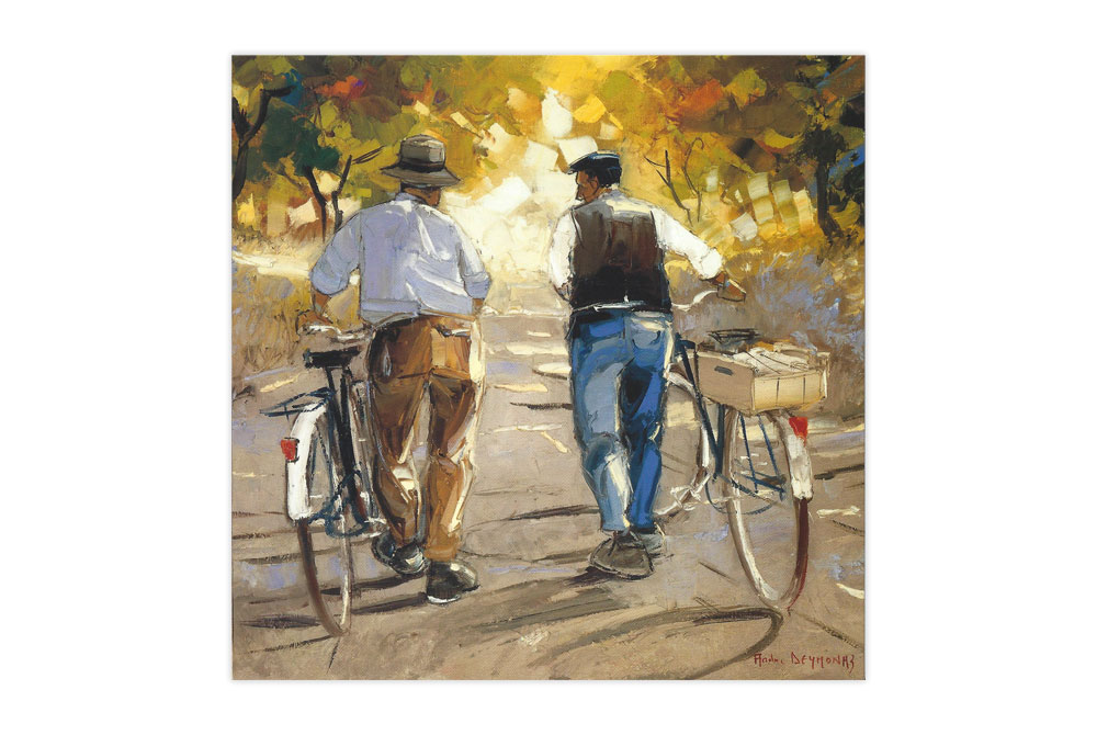 Returning from the Fields Bicycle Greeting Card