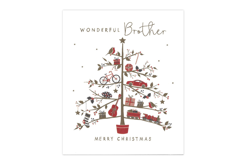 Wonderful Brother Bicycle Christmas Card