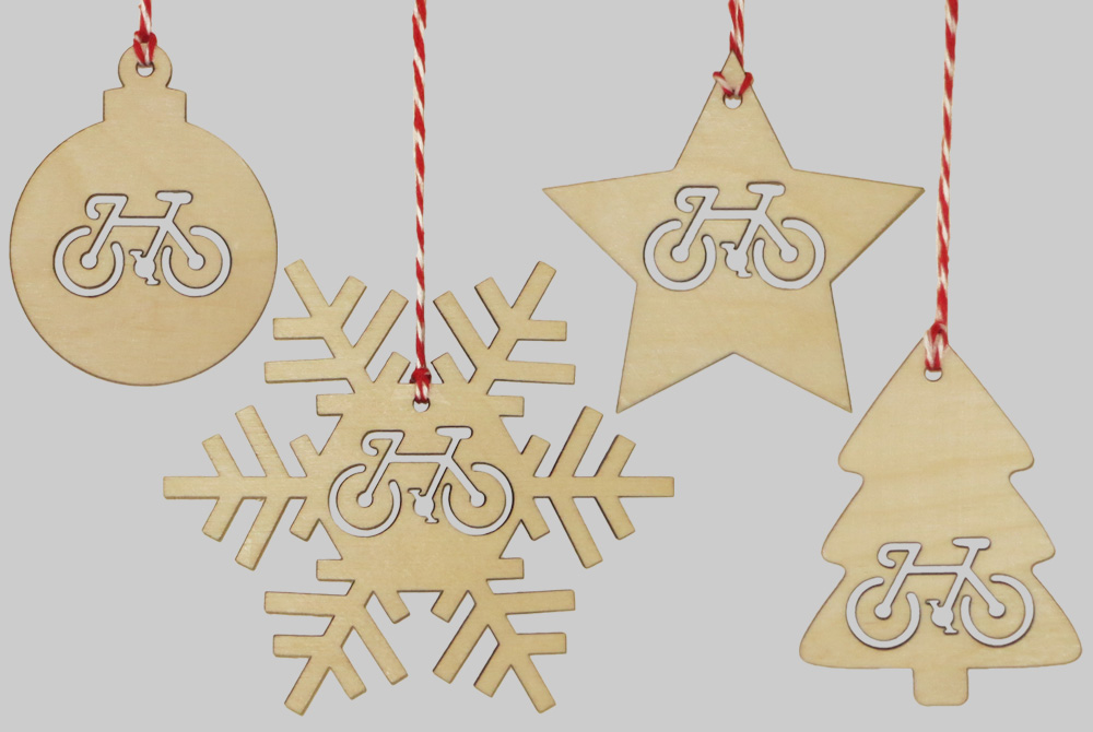 Wooden Christmas Bicycle Decorations