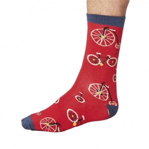 Men’s Bamboo Multi Bicycle Socks – Red
