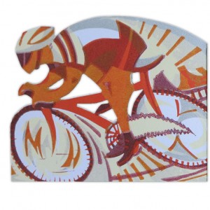 In Pursuit Bicycle Greeting Card by Paul Cleden