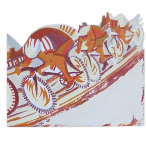 In Pursuit Bicycle Greeting Card by Paul Cleden