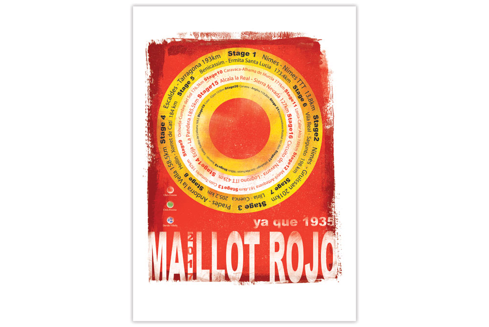 Maillot Rojo Cycling Print by Gareth Llewhellin
