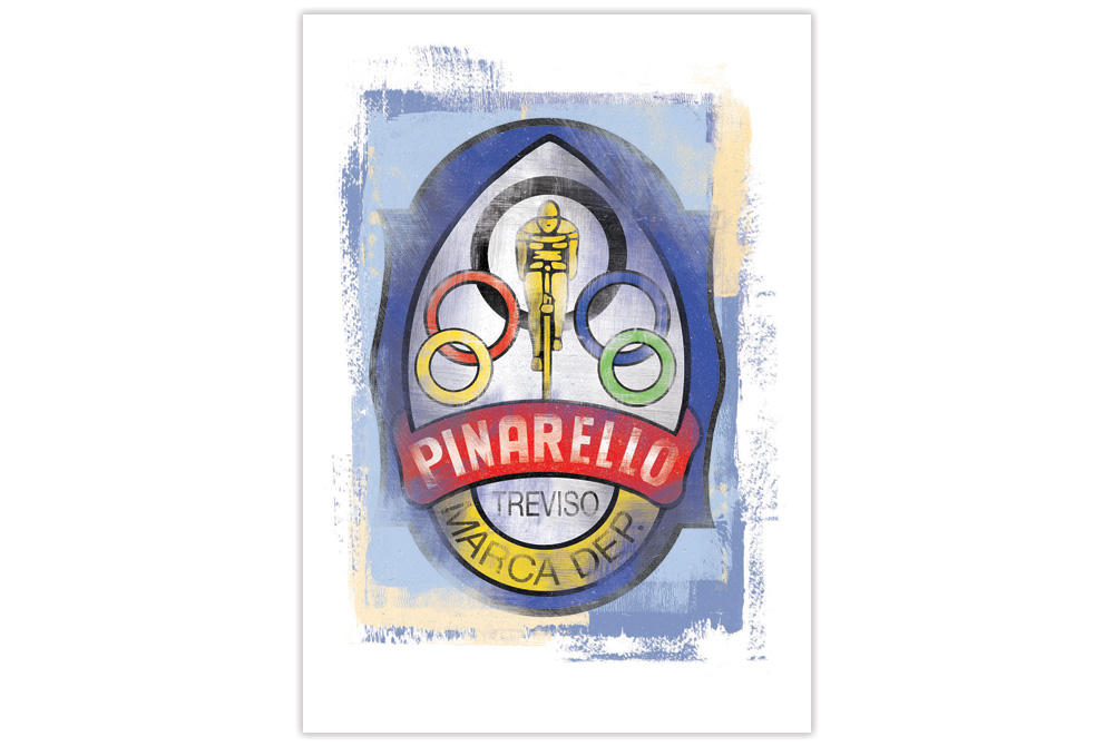 Pinarello Head Badge Cycling Print by Gareth Llewhellin