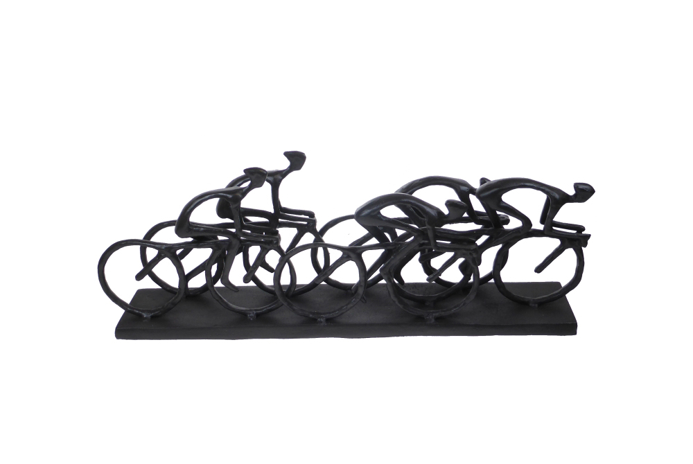 Peloton Racing Cyclists Bicycle Sculpture