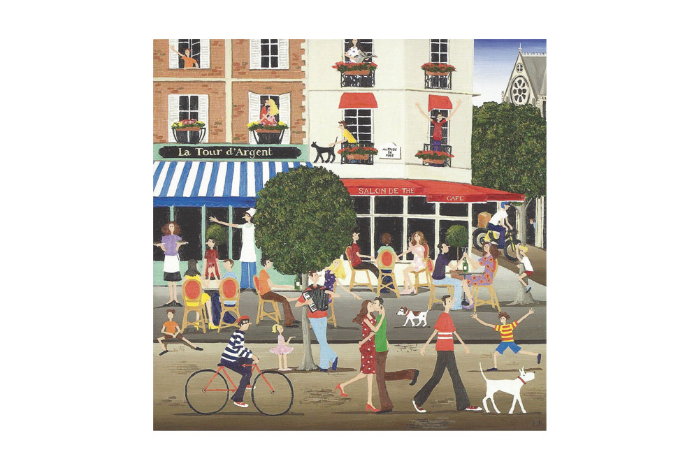 French Cafe Bicycle Greeting Card