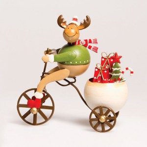 Christmas Bicycle Decorations – Santa, Snowman & Reindeer on a Bicycle