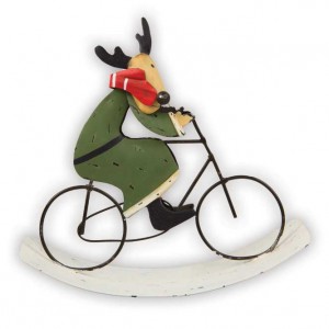 Christmas Bicycle Decorations – Rocking Santa, Snowman & Reindeer on a Bicycle