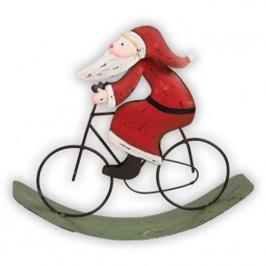 Christmas Bicycle Decorations – Rocking Santa, Snowman & Reindeer on a Bicycle