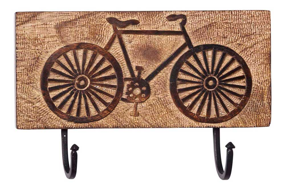 Wooden Bicycle Wall Hooks