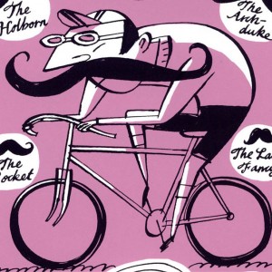 Moustache Wax Cycling Screen Print by Beach