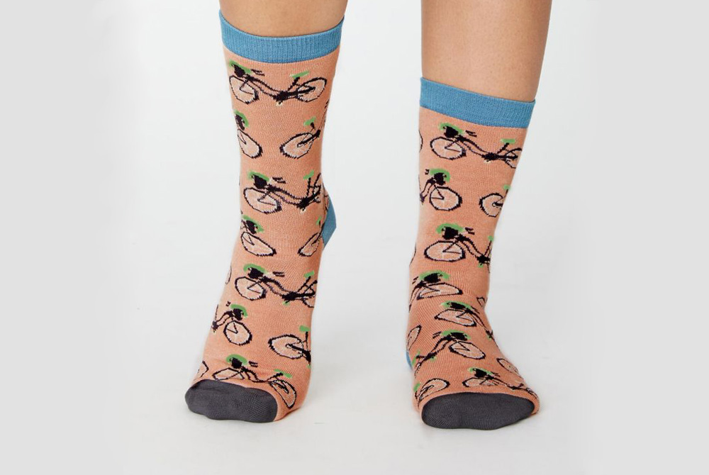 Women’s Bamboo Bicycle Socks – Peach