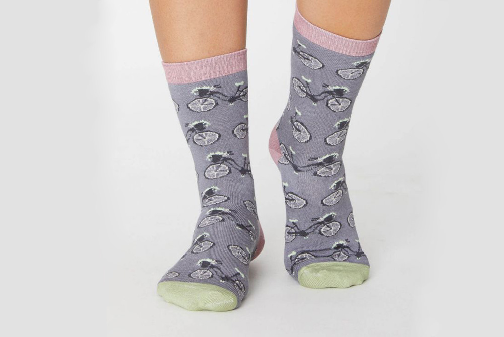 Women’s Bamboo Bicycle Socks – Pebble Grey