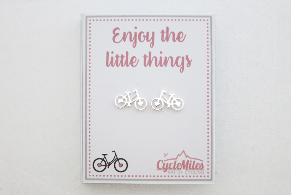 Sterling Silver Women’s Bicycle Stud Earrings